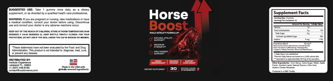 Horse Boost ingredients label